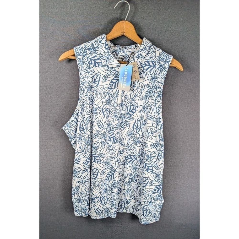Puma Golf Sleeveless Polo Women's XXL Floral Cloudspun Athletic Pickleball NEW - Picture 1 of 9